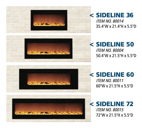 electric fireplace insert sizes